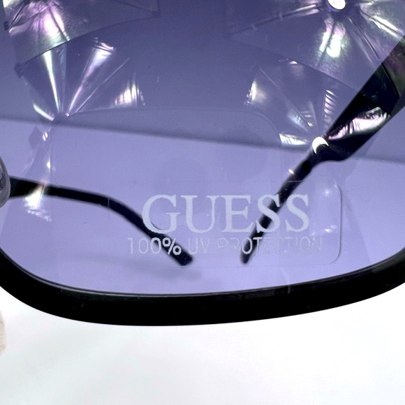 GUESS, BLACK METAL FRAME WITH LAVENDER  LENSES, SUNGLASSES, 100% UV PROTECTION - Picture 6 of 14